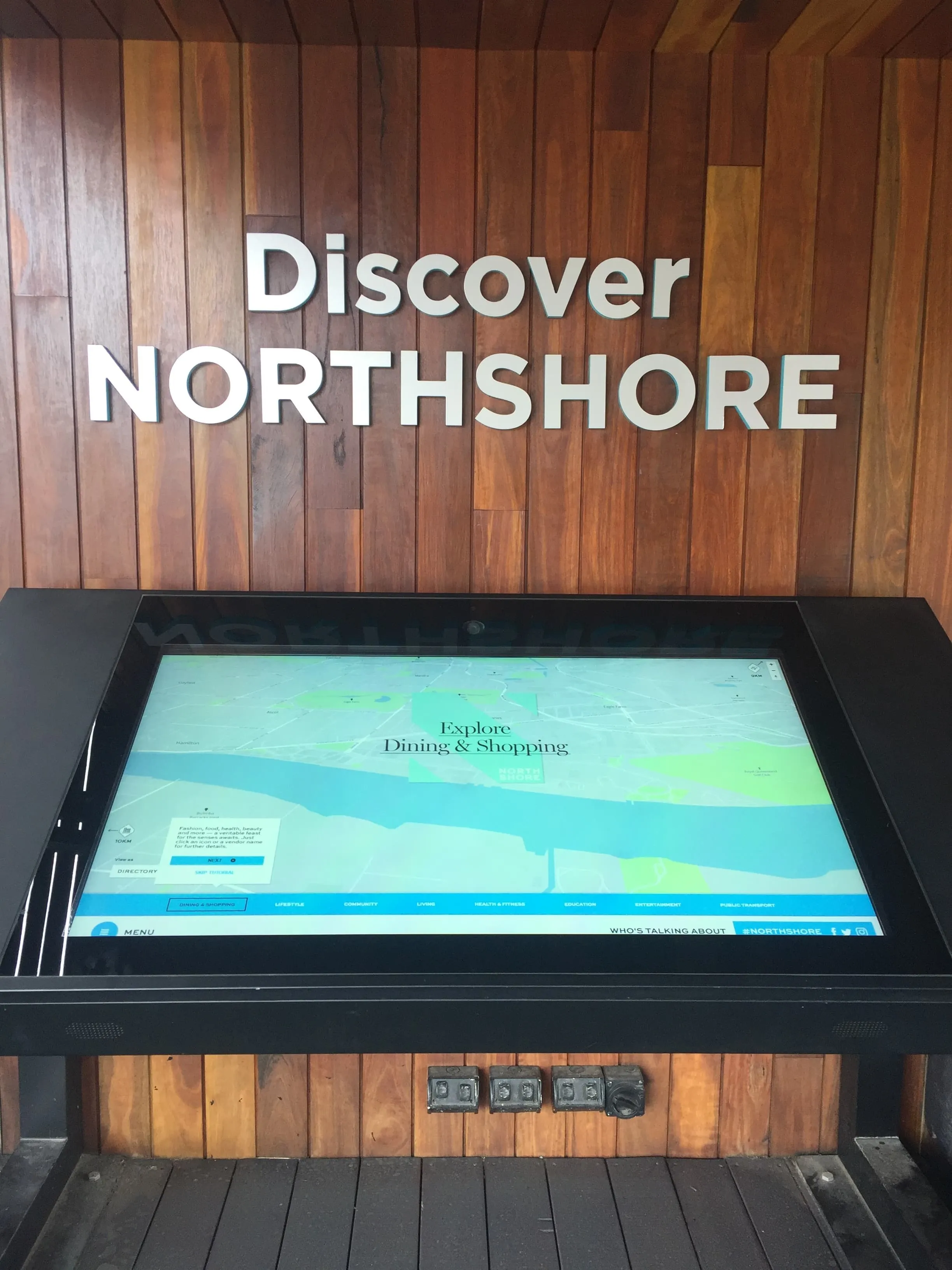 North Shore physical touchscreen display