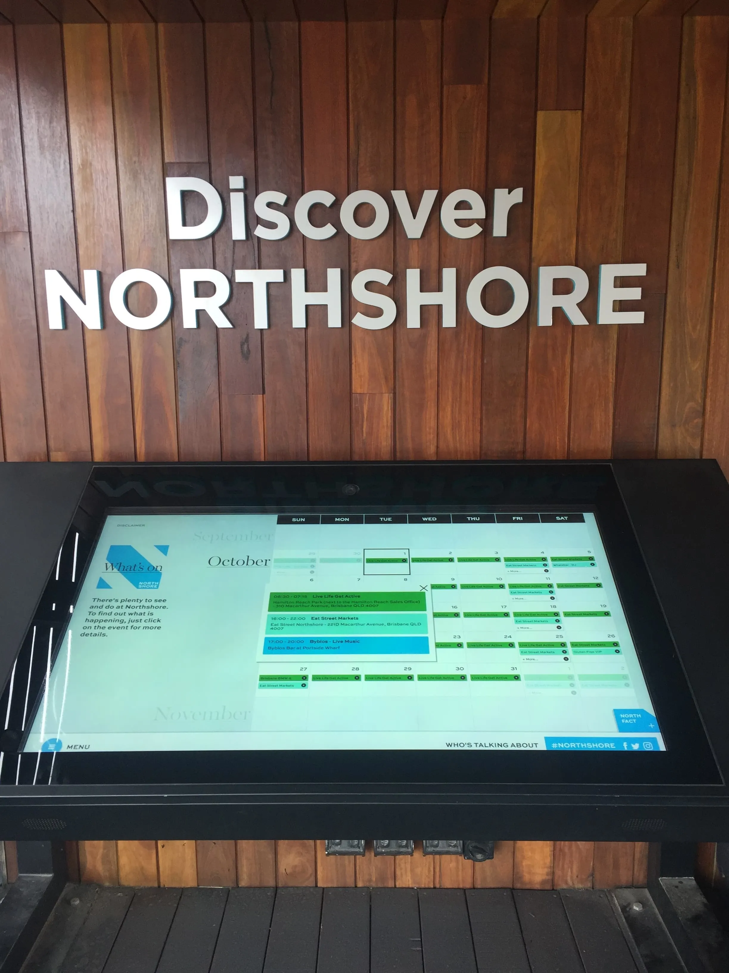 North Shore touchscreen display