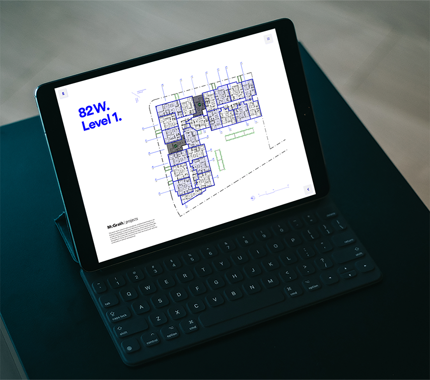 Interactive project masterplan for project marketers on an iPad Pro