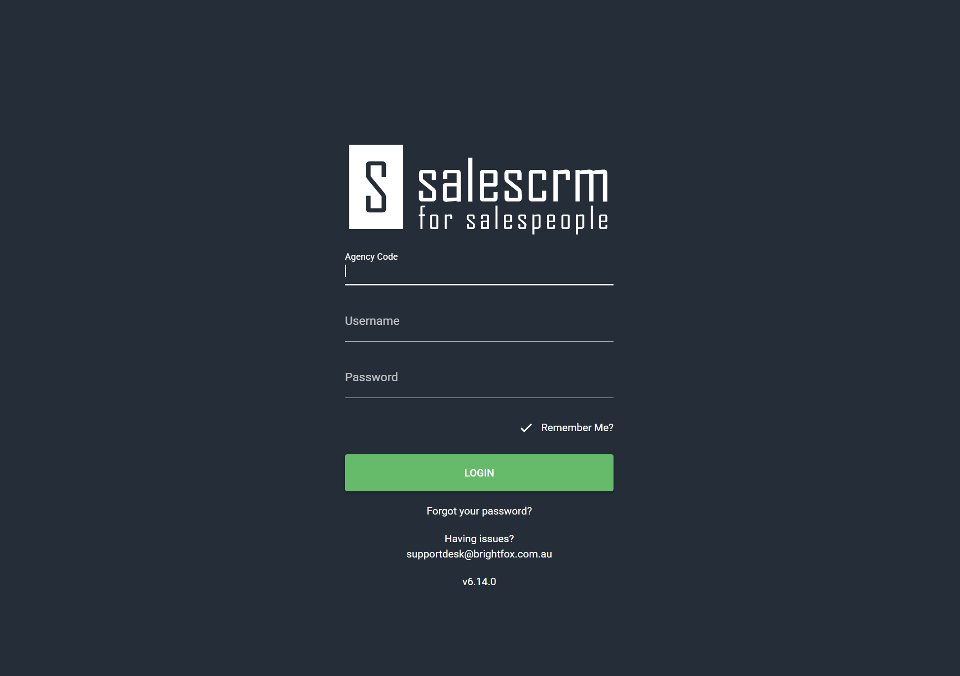 Brightfox SalesCRM secure login