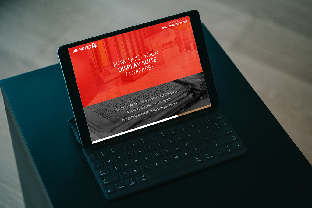 foxMessenger email campaign builder on an iPad Pro
